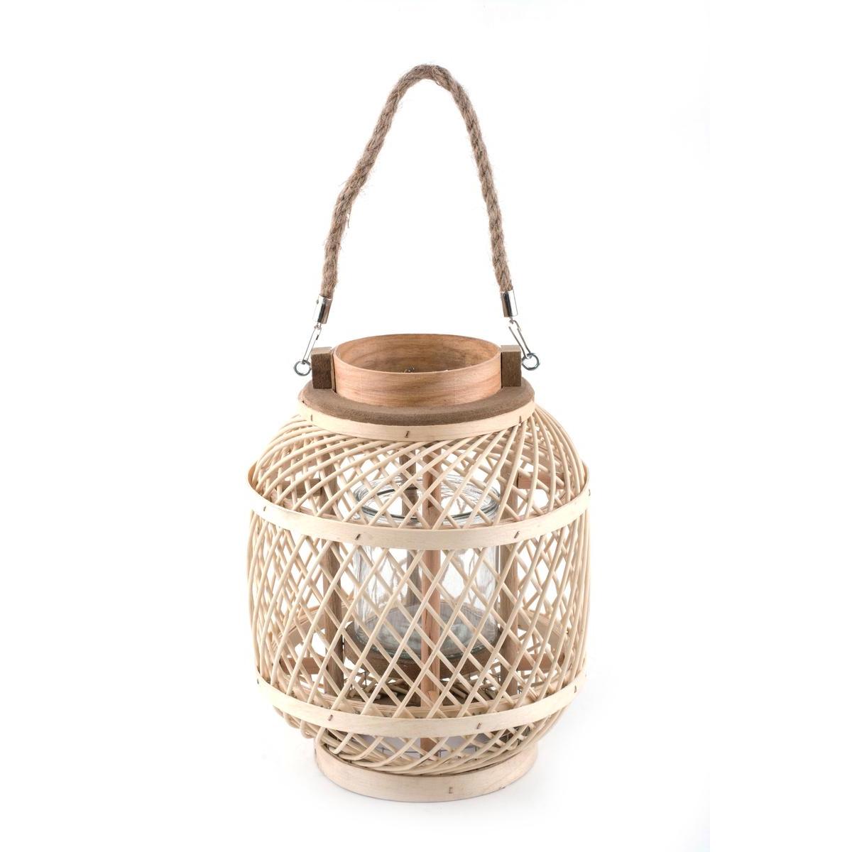 Lanterne avec bougeoir - Beige - MOOREA Lanterne avec bougeoir - Beige - MOOREA