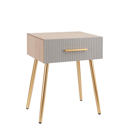 Chevet Memphis 40 X H 50 X 30 Cm Beige Gris Meubles De Salon La Foir Fouille