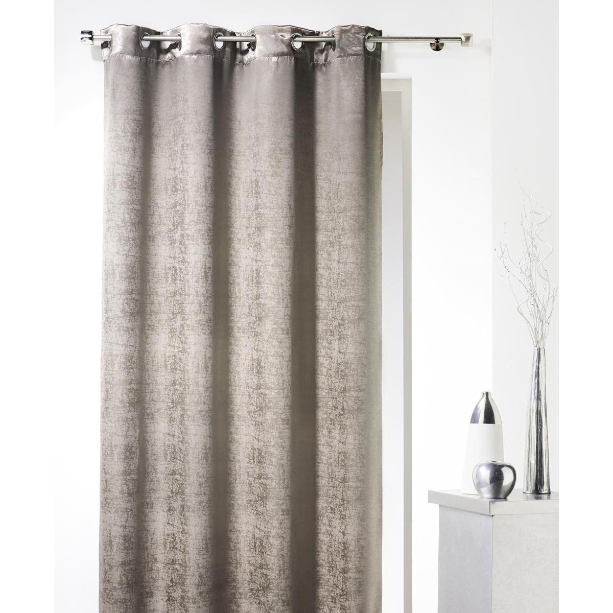 Rideau occultant en polyester irisé - 140 x 240 cm - Marron taupe Rideau occultant en polyester irisé - 140 x 240 cm - Marron taupe