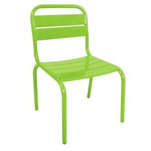 Chaise enfant - Acier - 40,5 x 38,5 x H 57 cm - Vert anis