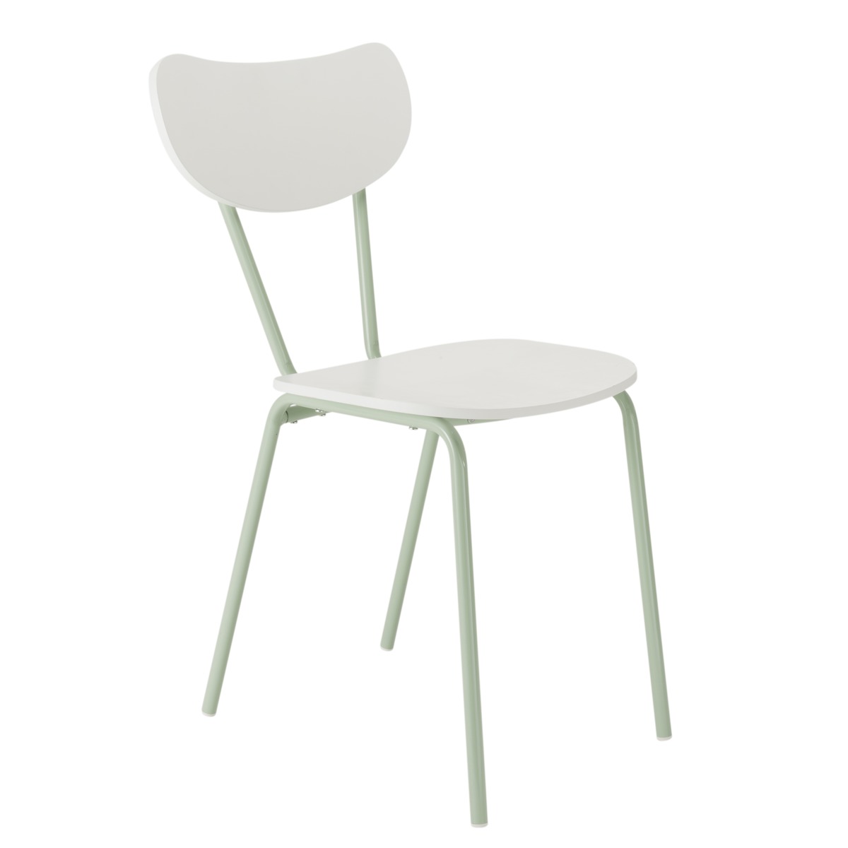 Chaise de cuisine Pin up - 40 x H 80 cm - blanc et vert pastel Chaise de cuisine Pin up - 40 x H 80 cm - blanc et vert pastel