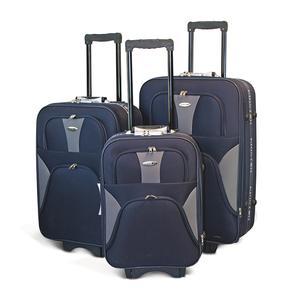 Trolley 3 valises textile 2 roues - H 60 x L 42 x 24