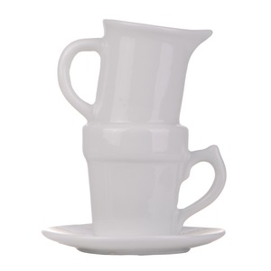 Vases tasses de thé en porcelaine - 10,5 x 10 x 13 cm - Blanc