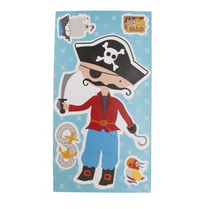 Sticker décoratif modèle grand pirate - 29 x 54 cm - Multicolore
