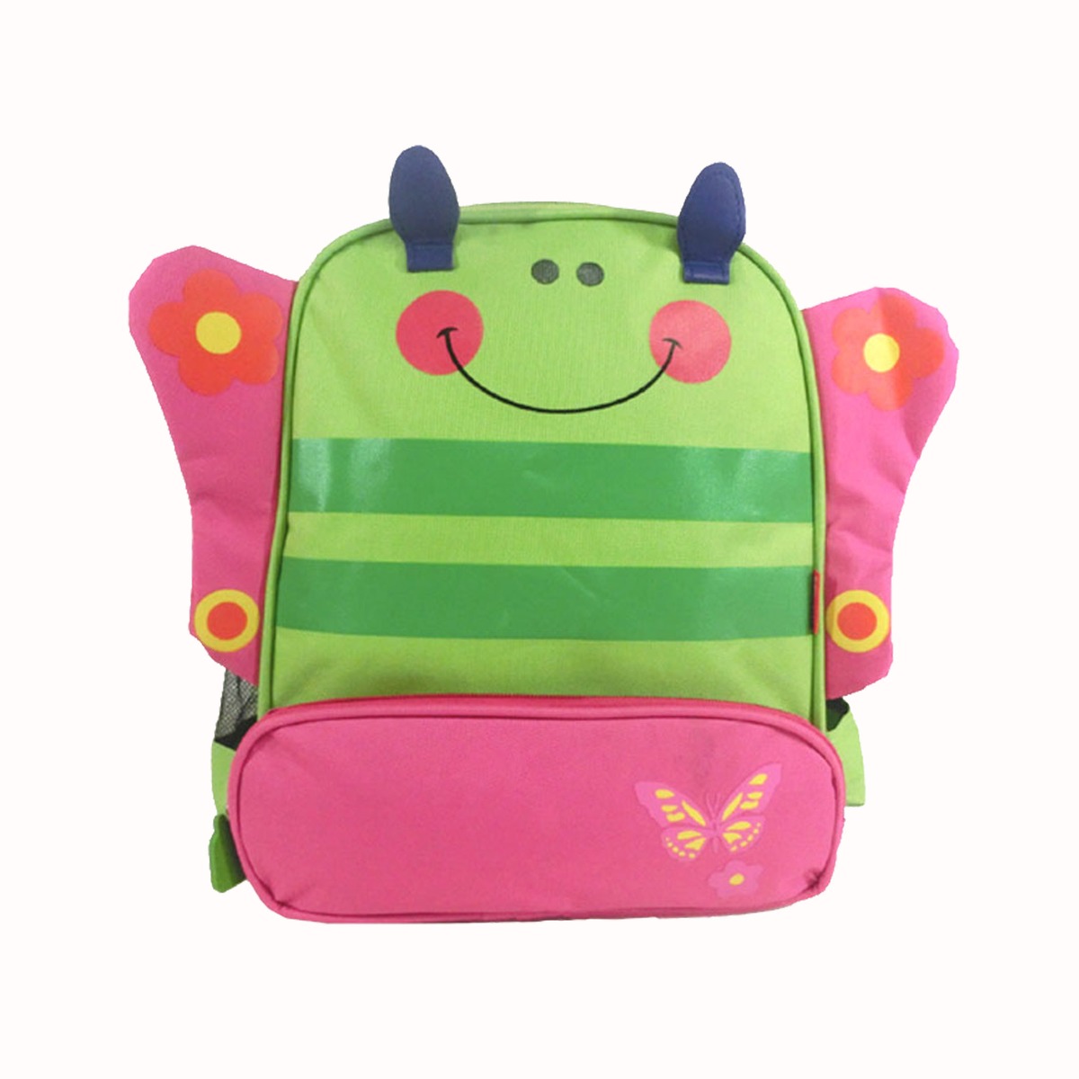 Sac à dos Fun papillon - 27 x 13 x H 33cm - vert, rose