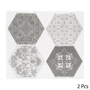 Stickers carreaux hexagonaux gris x 2