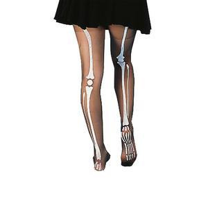 Collants imprimés Squelette - Taille Adulte - Noir