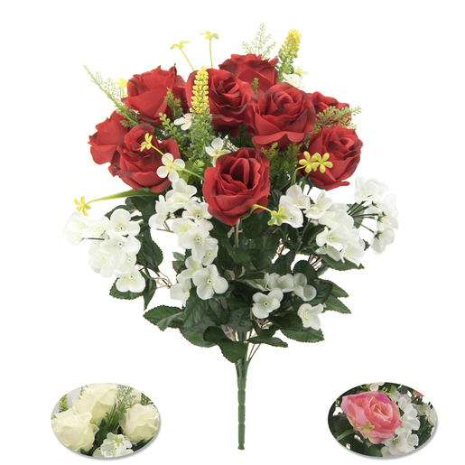 Bouquet De Roses Et Dhortensias Fleurs Artificielles La