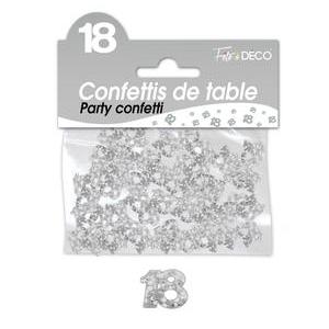 Confettis de table 18 ans argent