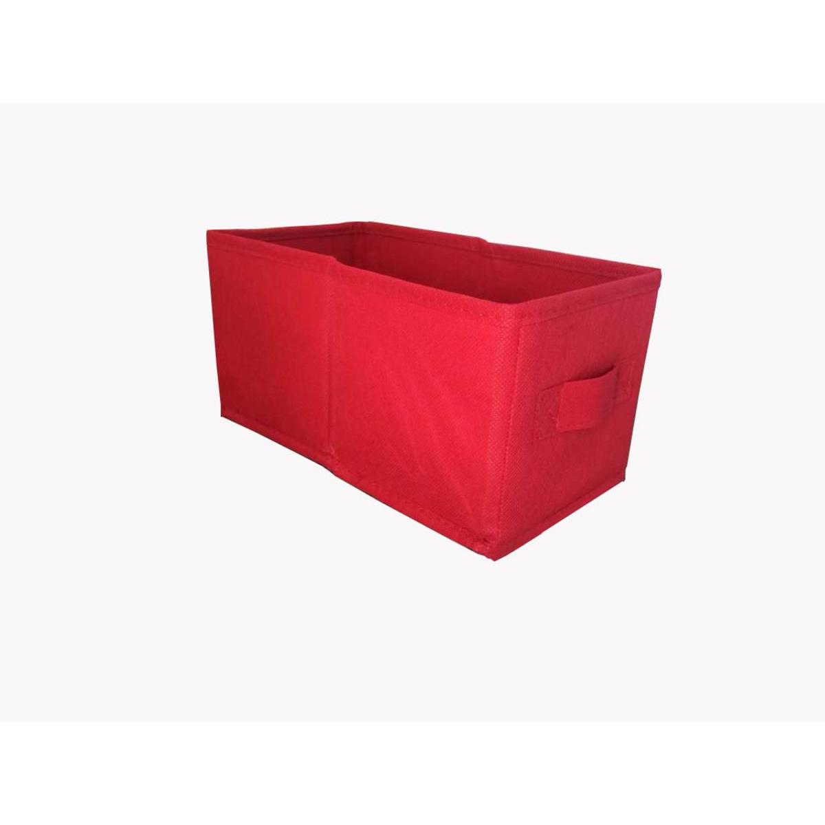 Cube de rangement - 100 % Polyester - 28 x 13 x H 13 cm - Rouge Cube de rangement - 100 % Polyester - 28 x 13 x H 13 cm - Rouge