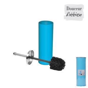 Brosse WC - Métal - Ø 9,5 x H 38 cm - Bleu océan