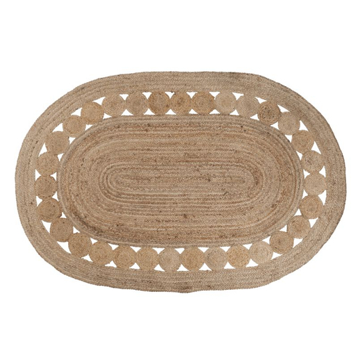 Tapis De Jute Ovale 110 X 170 Cm Beige Tapis Deco La Foir