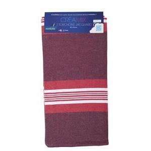 2 torchons jacquard - 50 x 70 cm - Rouge