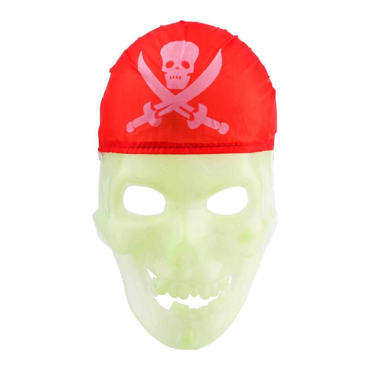 Masque pirate phosphorescent - Plastique - 8 x 15 x H 25 cm - Blanc Masque pirate phosphorescent - Plastique - 8 x 15 x H 25 cm - Blanc