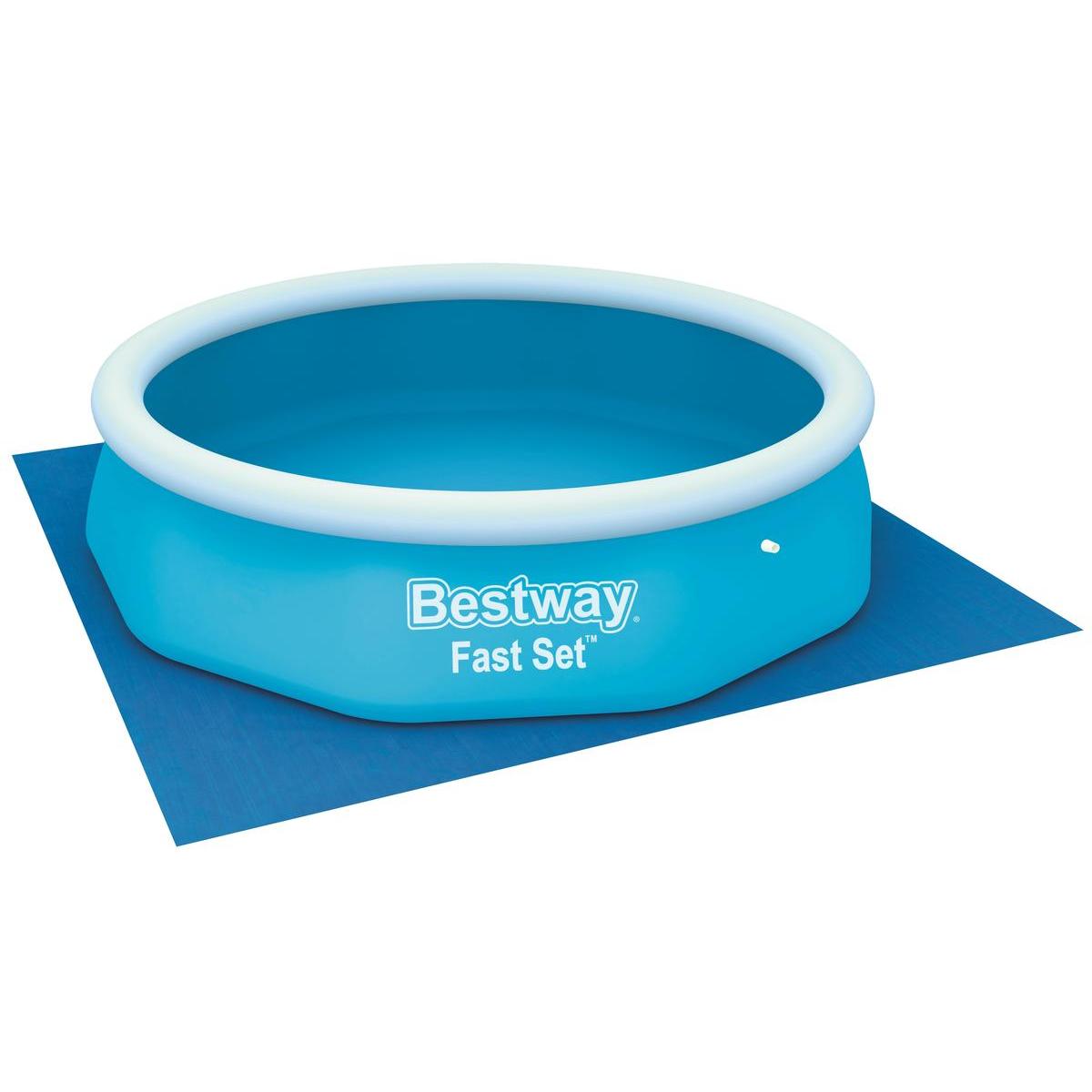 Tapis de sol spécial piscine autoportante ou tubulaire - 305 x 305 cm - Bleu - BESTWAY Tapis de sol spécial piscine autoportante ou tubulaire - 305 x 305 cm - Bleu - BESTWAY