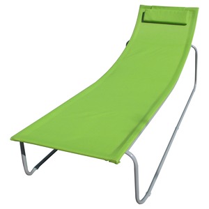 Chaise longue Suntan + coussin - 180 x 62 x H 69 cm - vert anis