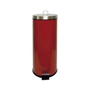 Poubelle rouge en acier et inox - 29,5 x 66 cm - Rouge