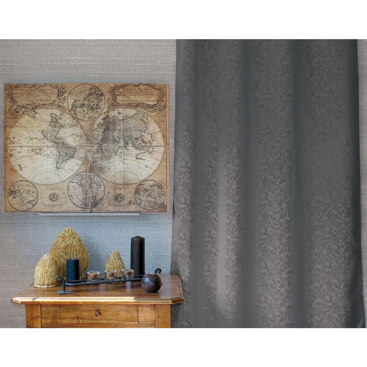 Rideau occultant à œillets - 100% polyester - 140 x 240 cm - Gris Rideau occultant à œillets - 100% polyester - 140 x 240 cm - Gris