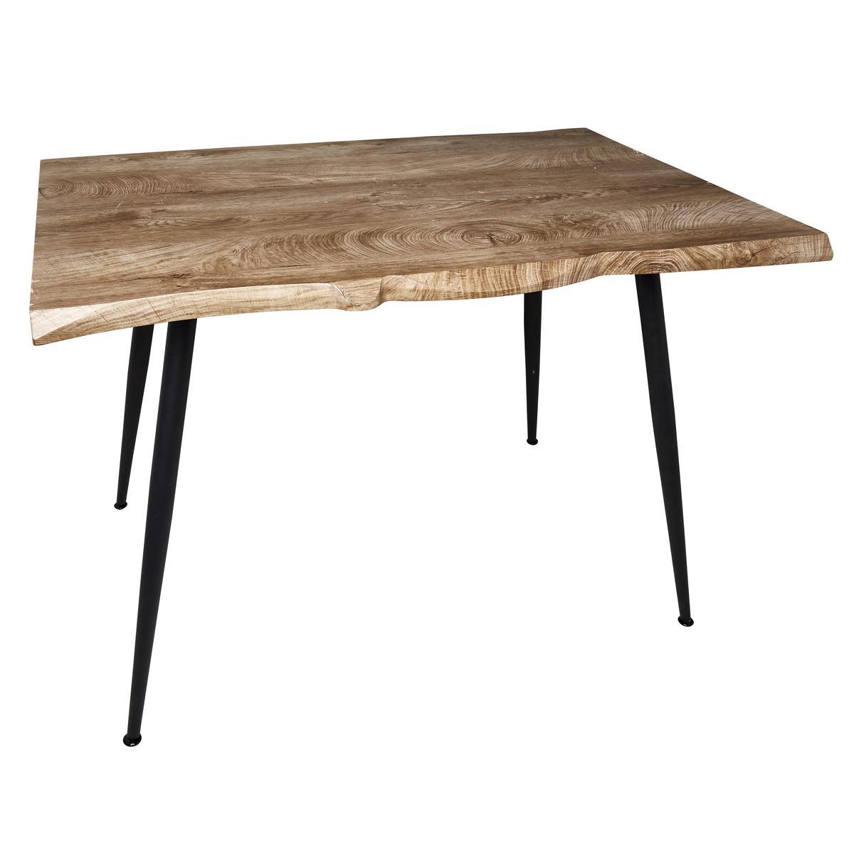 table rondin 110 x h 75 x 75 cm marron noir saison nouvelle deco naturelle la foir fouille