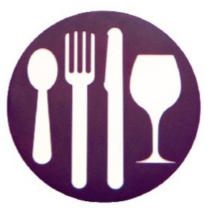 Dessous de plat en silicone motif couverts - Diamètre 19,5 cm - Violet