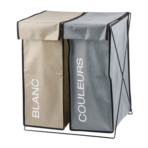 Panier A Linge Beige Bleu Gris Paniers Et Boites De Rangement La Foir Fouille