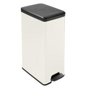 Poubelle à pédale Decoslim - 40 L - Noir, gris ivoire - CURVER