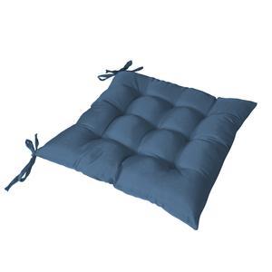 Galette de chaise capitonnée - 40 x 40 cm - Bleu