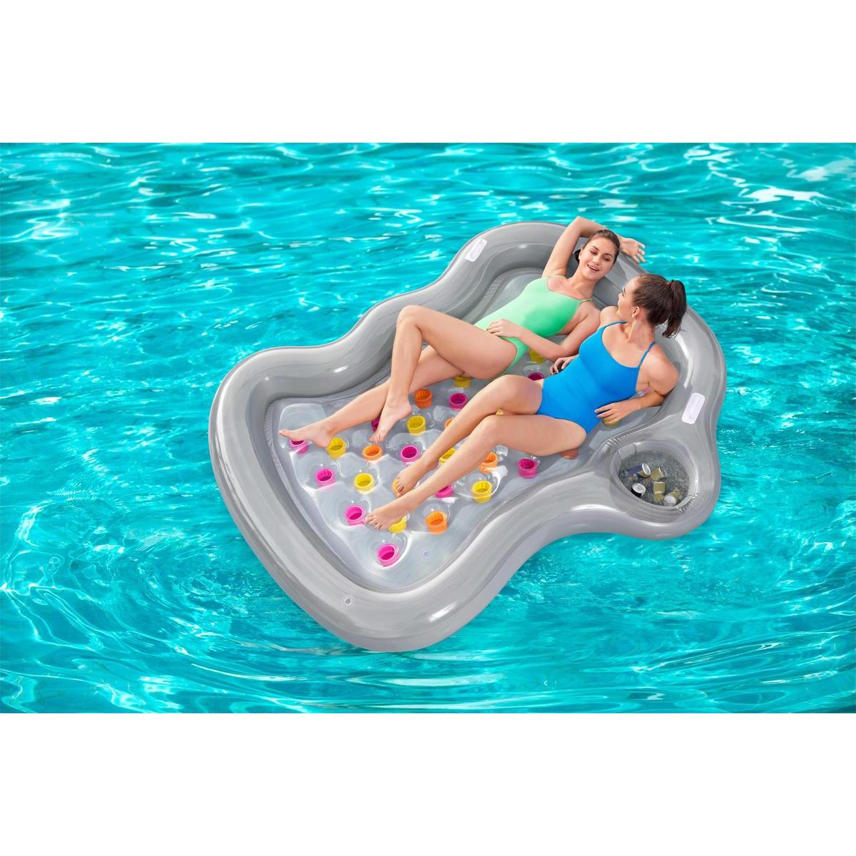 Bouee Piscine Adulte 2 Pièces, 4 in 1 XL Matelas Piscine Gonflable