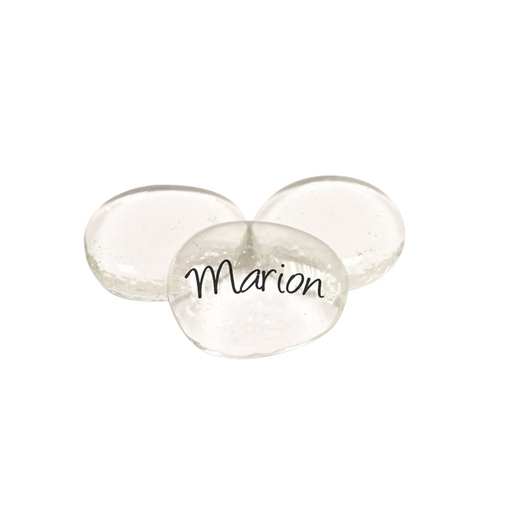 Marque Place En Forme De Galet Verre Transparent Decoration