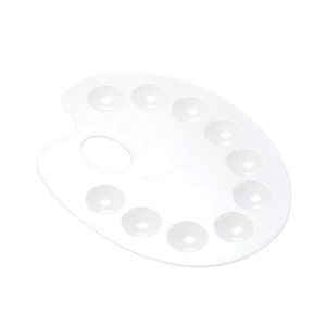 Palette peinture ronde - 22 x 17 cm - Blanc