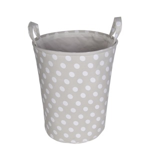 Panier à linge - Diamètre 35 x H 42 cm - Beige