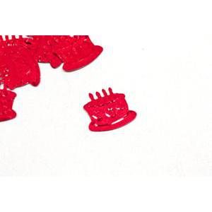 Sachet de confettis de table gateau anniversaire - Plastique - 10g - Rouge
