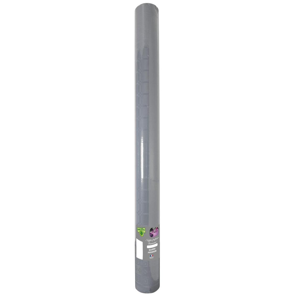 Nappe effet damassé - Papier - 6 m x 120 cm - Gris Nappe effet damassé - Papier - 6 m x 120 cm - Gris