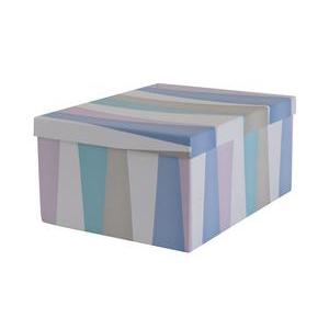Boîte de rangement Scandinave en carton - 28 x 21 x H 12 cm - Multicolore
