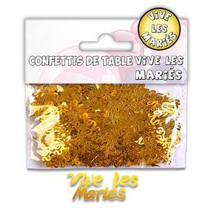 Confettis de table vive les mariés or