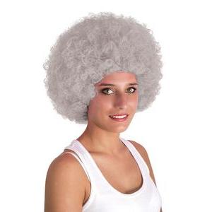 Perruque afro Willy - Différents coloris - L 24 x H 7 x l 18 cm - Gris - PTIT CLOWN