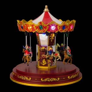 Village de Noël led carrousel - 23,5 x 23,5 x H 24,5 cm - Multicolore