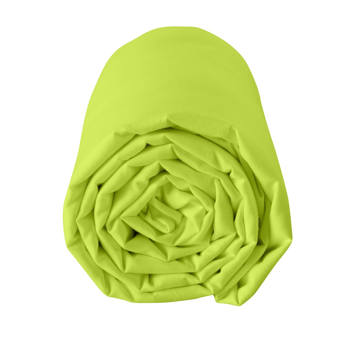 Drap housse coton vert 140x190 bonnet 25 cm