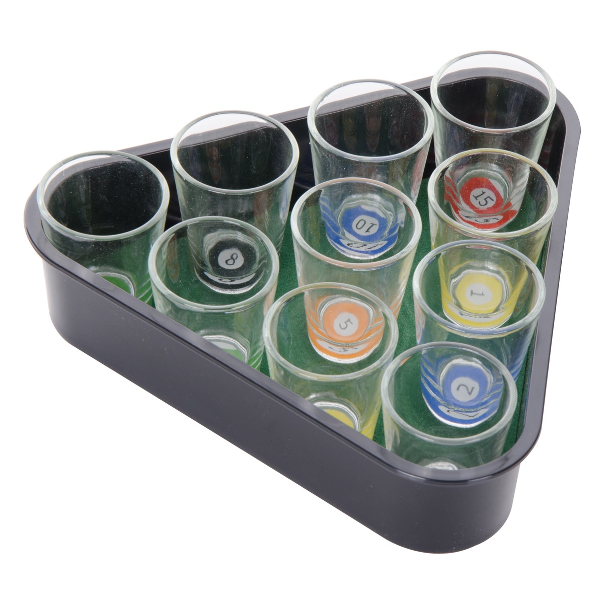 Jeu de billard avec 10 verres et plateau - 22 x 20 x 6,5 cm - Vert Jeu de billard avec 10 verres et plateau - 22 x 20 x 6,5 cm - Vert