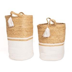 PANIER TANYA JUTE COTON BL X2