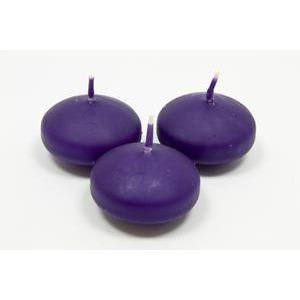 4 bougies flottantes - Paraffine - ø 4,5 cm - Prune