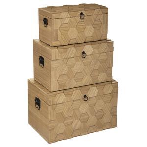 3 malles en bois Arty - Beige - ATMOSPHERA