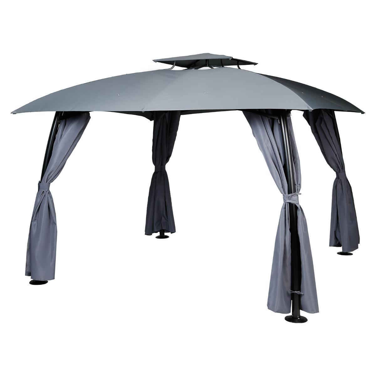 Rideaux pour tonnelle Maldives - 287 x H 199 cm - Gris ardoise - HESPERIDE Rideaux pour tonnelle Maldives - 287 x H 199 cm - Gris ardoise - HESPERIDE