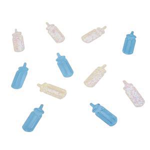 Confettis de table biberon - Plastique -10 g - Bleu