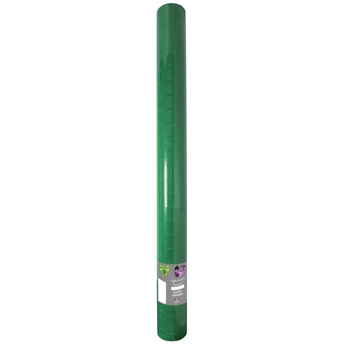 Nappe effet damassé - Papier - 6 m x 120 cm - Vert sapin Nappe effet damassé - Papier - 6 m x 120 cm - Vert sapin