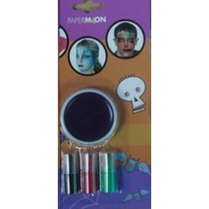 Fard et ses 3 crayons de maquillage - 18 x 10 x 1 cm - noir