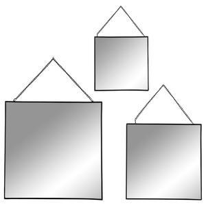 3 miroirs carrés - Noir