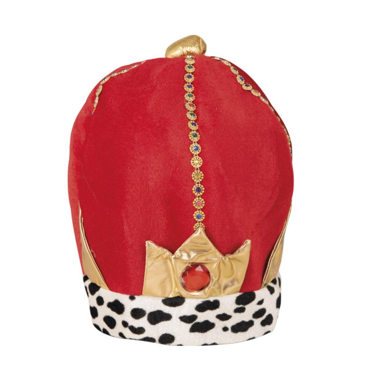 couronne de roi or avec métal souple et tissu rouge adulte – J2F Shop