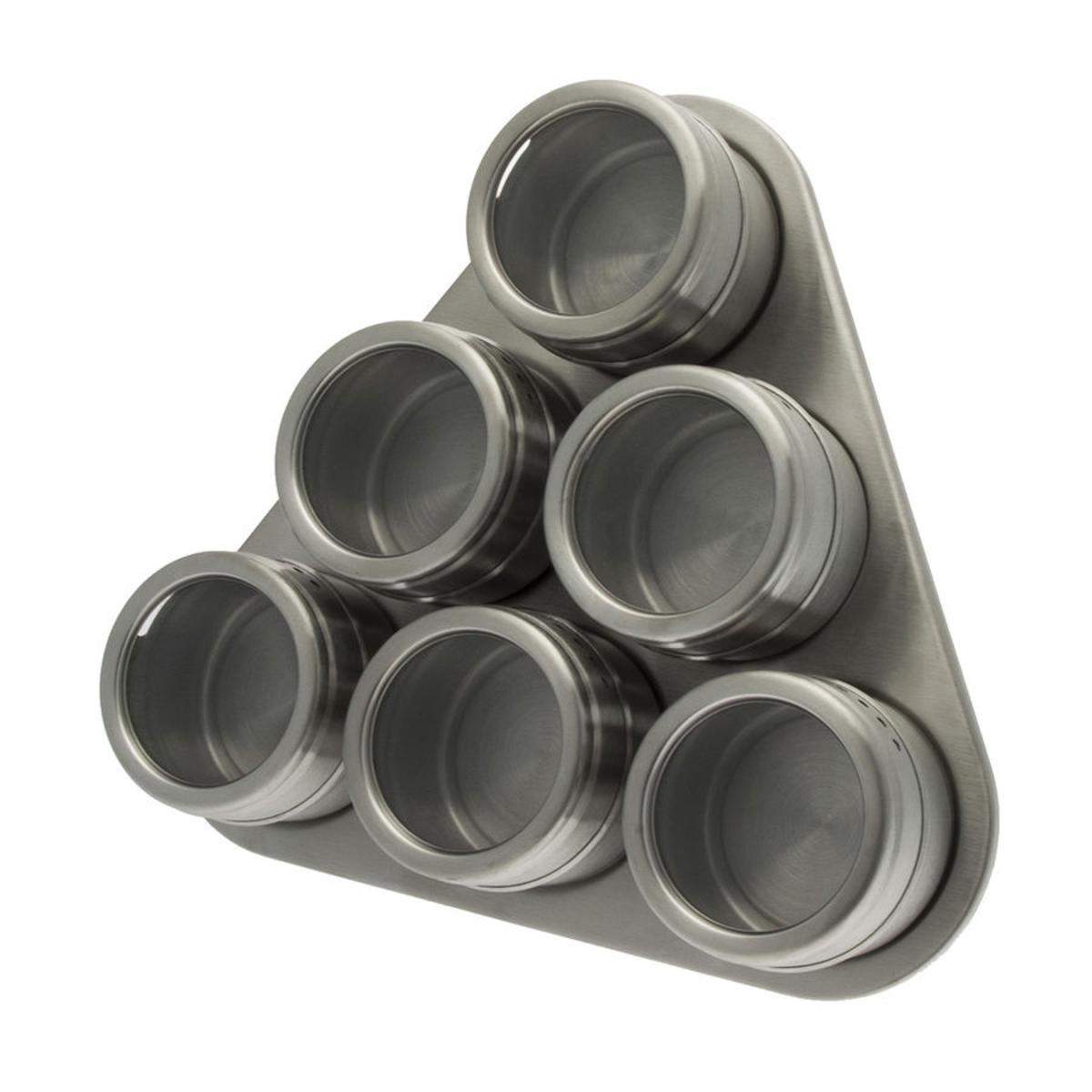 Porte épices triangulaire en acier inoxydable - 23 x 17 x 15 cm - Gris Porte épices triangulaire en acier inoxydable - 23 x 17 x 15 cm - Gris